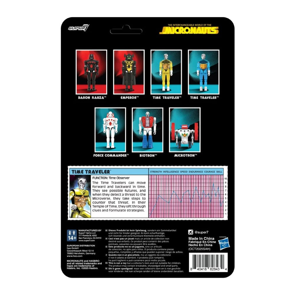 Time Traveler Micronauts Translucent YELLOW Super7 ReAction+ Action Figure