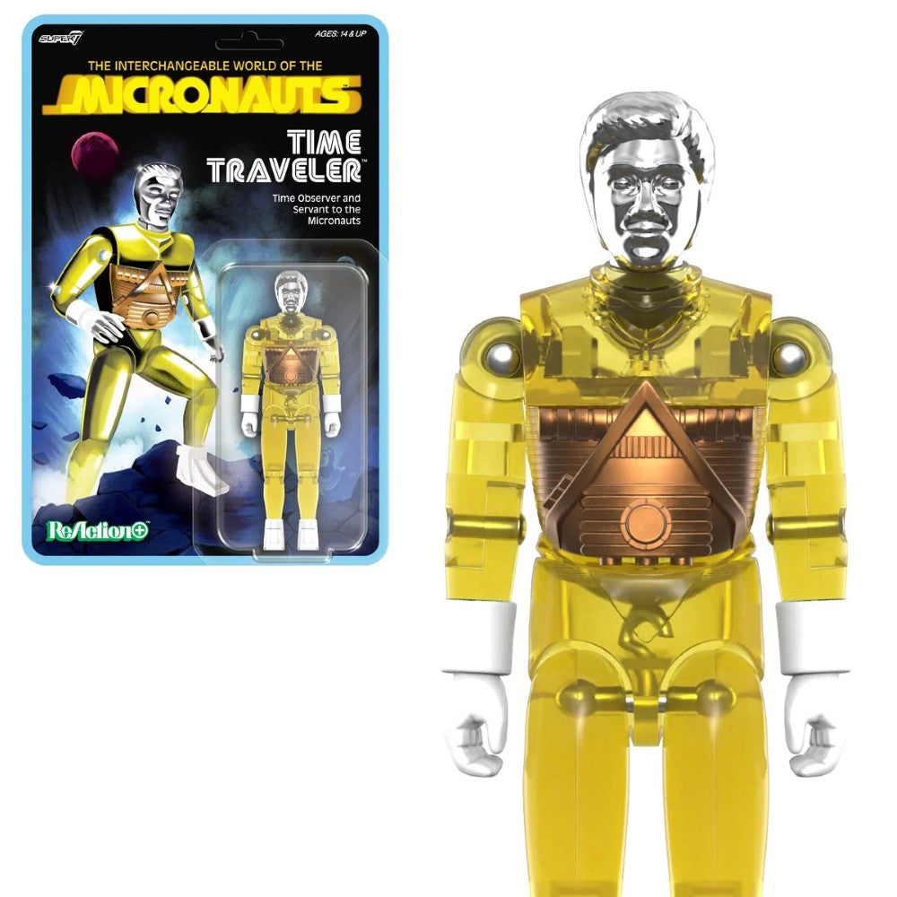 Time Traveler Micronauts Translucent YELLOW Super7 ReAction+ Action Figure
