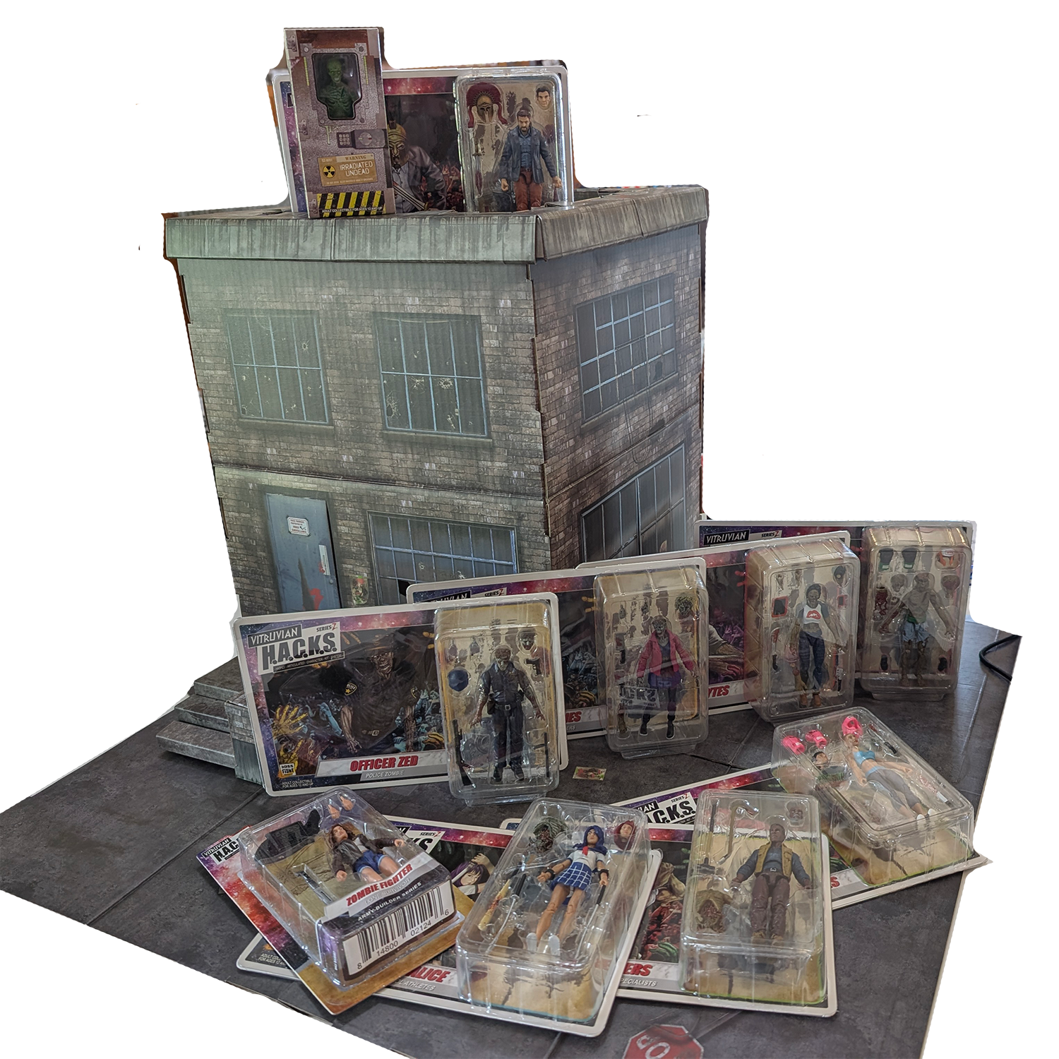 Vitruvian H.A.C.K.S. Zombie Land Complete Set Diorama and 10 Z-Series Action Figure Lot