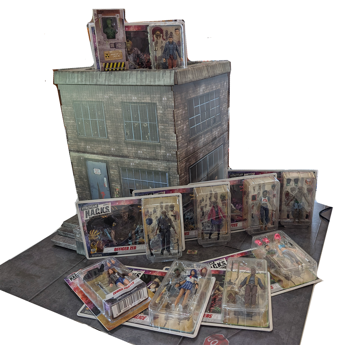 Vitruvian H.A.C.K.S. Zombie Land Complete Set Diorama and 10 Z-Series Action Figure Lot