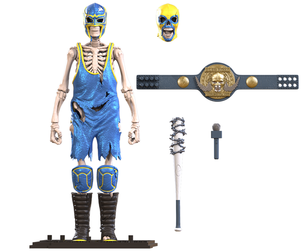 Bonesault: The Acrobatic Skeleton Luchador (Epic H.A.C.K.S.) 6" Action Figure – 1:12 Scale Undead Flyer