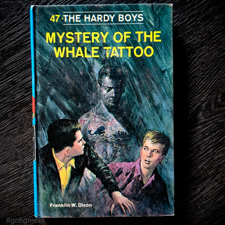 47 The Mystery of the Whale Tattoo (1968-YN):   Hardy Boys Book Blue Back image 0