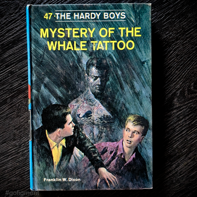 47 The Mystery of the Whale Tattoo (1968-YN):   Hardy Boys Book Blue Back image 0