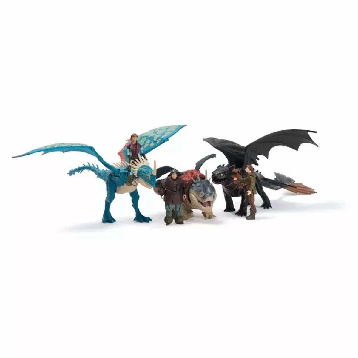 Spin Master How to Train Your Dragon action figures featuring Astrid with Stormfly and Hiccup with Toothless.