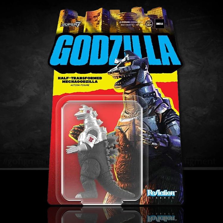 Half Transformed Mechagodzilla 3.75" Super7 Reaction Action Figure image 0