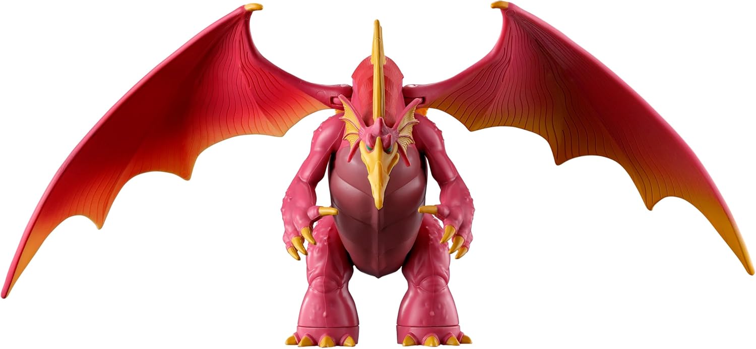 Bandai Ultraman Gigantron winged kaiju action figure in red and orange with detailed sculpt and wide spread wings