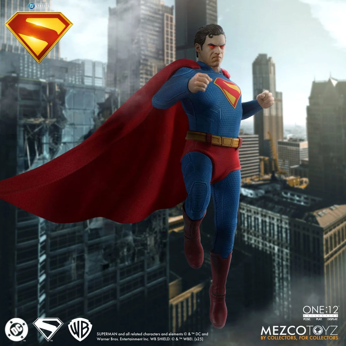 Superman (2025) One:12 Collective Action Figure by Mezco Toyz with Krypto the Superdog 6.7-Inch flying figure