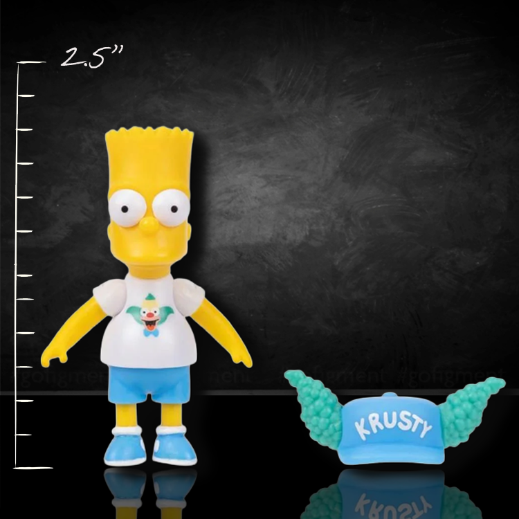 Bart Simpson With Krusty Hat The Simpsons Action Figure 2 1/2" Scale image 1