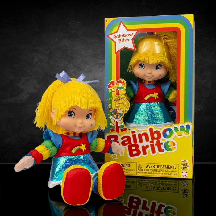 Rainbow Brite 12-inch plush doll with yellow hair and blue dress in box by The Loyal Subjects