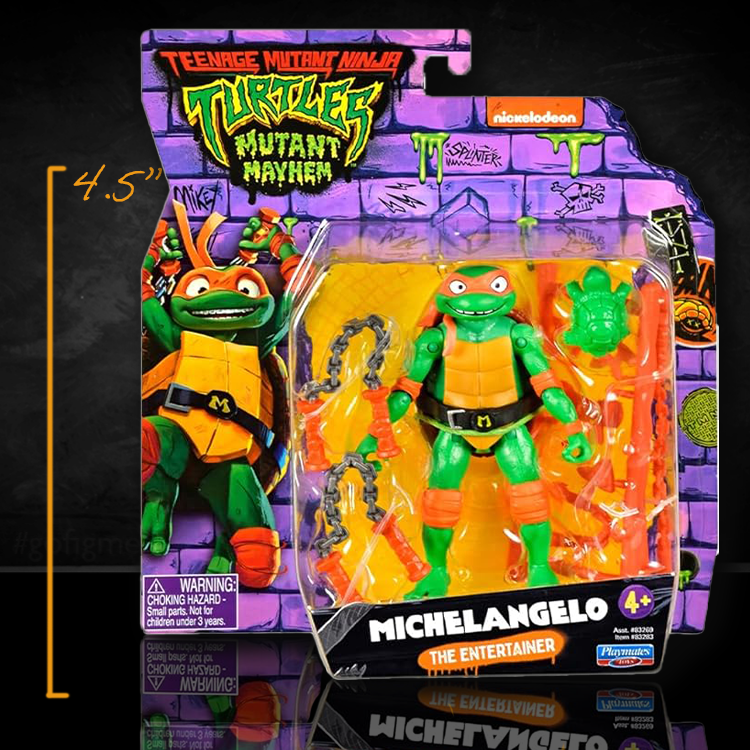 Michelangelo Teenage Mutant Ninja Turtles Mutant Mayhem Action Figure 4.5" image 0