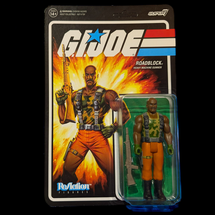 GI Joe  Roadblock Heavy Machine Gunner Action Figure 3.75" Super7 ReAction image 0