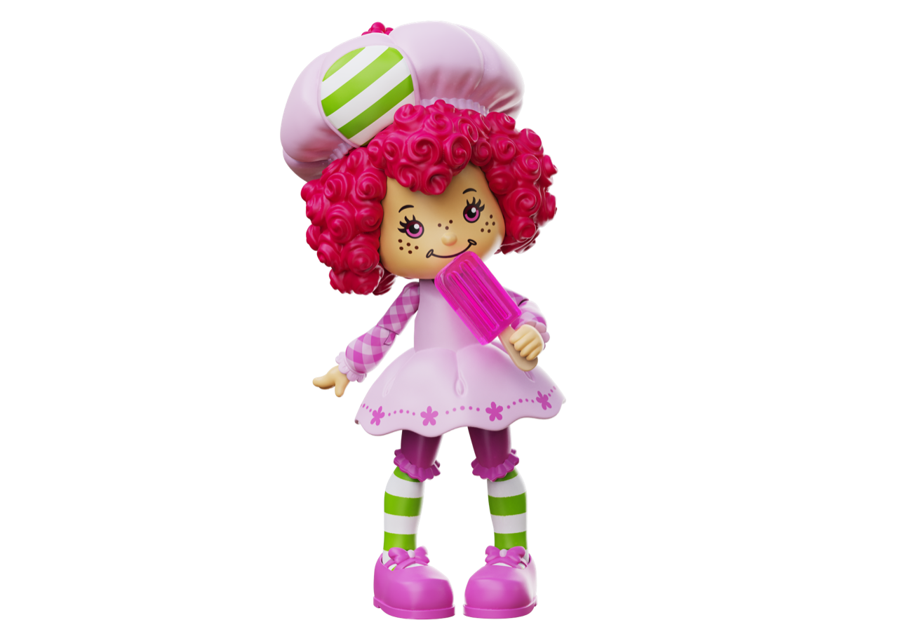 Boss Fight Studio Llc Raspberry Tart action figure with curly hair in pink outfit holding a popsicle accessory