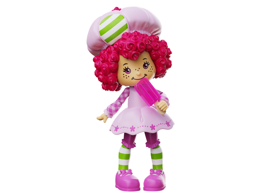 Boss Fight Studio Llc Raspberry Tart action figure with curly hair in pink outfit holding a popsicle accessory