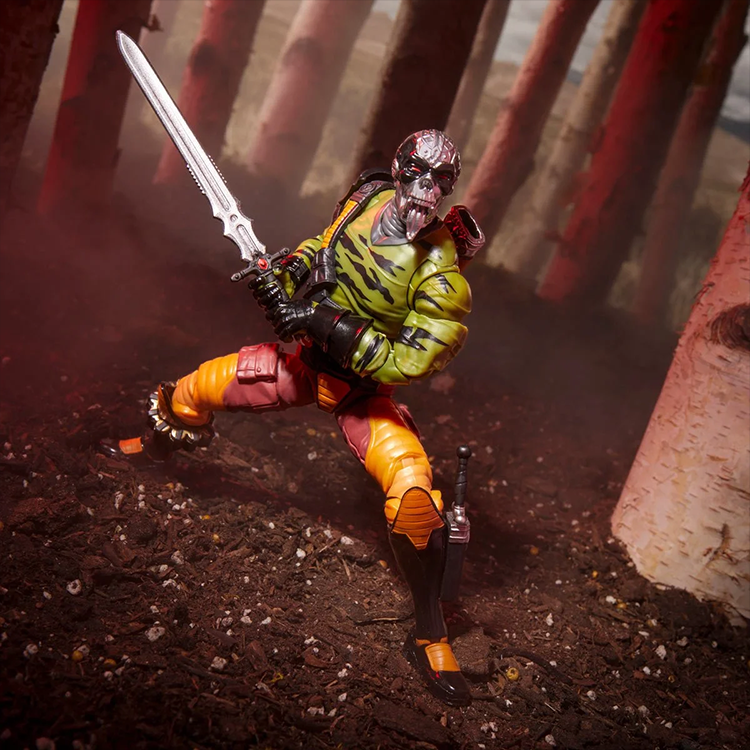 G.I. Joe Classified Series Darklon action figure by Hasbro in combat pose with sword and detailed costume close-up view