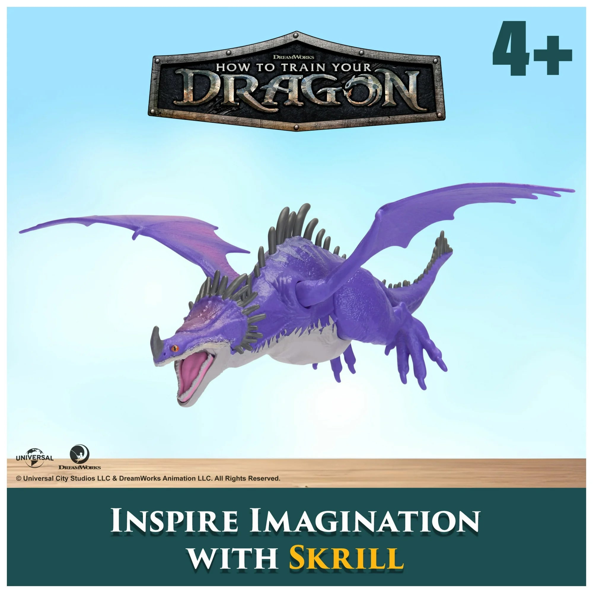 How to Train Your Dragon Skrill action figure by Spin Master with articulated wings and detailed design for ages 4 and up