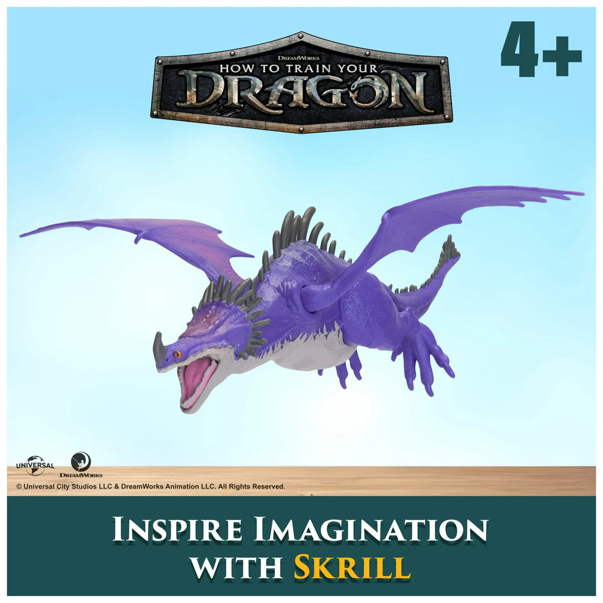 How to Train Your Dragon Skrill action figure by Spin Master with articulated wings and detailed design for ages 4 and up