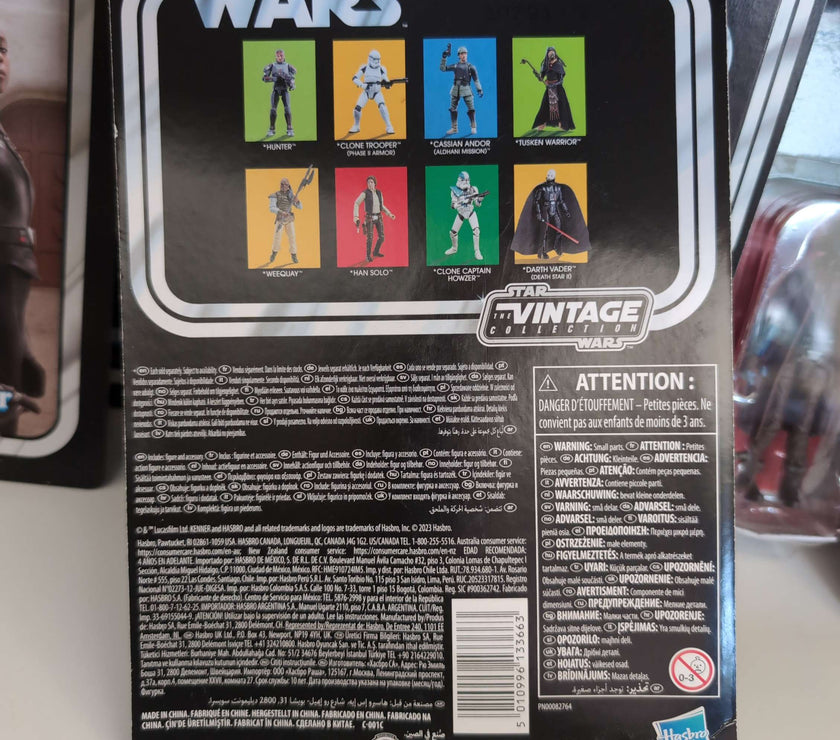 Star Wars Vintage Collection Han Solo ROTJ action figure packaging back with character images Hasbro