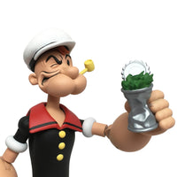 Boss Fight Studio Llc Popeye Classics figure in sailor hat holding crushed can with green contents and yellow pipe in mouth