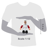 Boss Fight Studio Llc Rough-House 1:12 scale action figure in white chef outfit with red sleeves standing upright