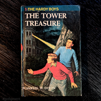 01 The Tower Treasure (Blue Bar/1959):  Vintage Hardy Boys Book Blue-Back image 0