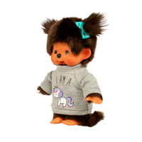 Monchhichi Girl Unicorn 7" Plush Toy - Classic Collectible Thumb-Sucking Monkey image 4