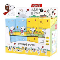 K-Wonderland Peanuts Snoopy blind box figure set with colorful packaging featuring various Snoopy cup perch designs