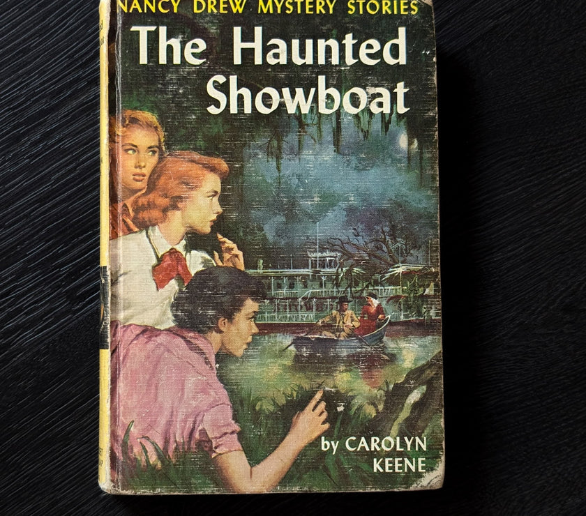 35 The Haunted Showboat "Blue Endpages" Nancy Drew Mystery Books -1957 image 0