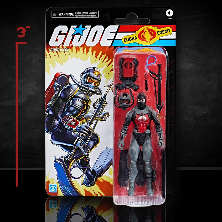 G.I. Joe Classified Series Retro Cardback Cobra Eel 6-Inch Action Figure with accessories in packaging by Hasbro.