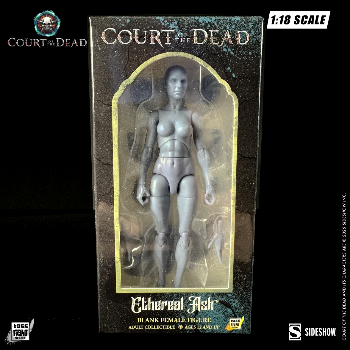 Boss Fight Studio Llc Ethereal Ash female blank 1:18 scale action figure in packaging with Court of the Dead branding