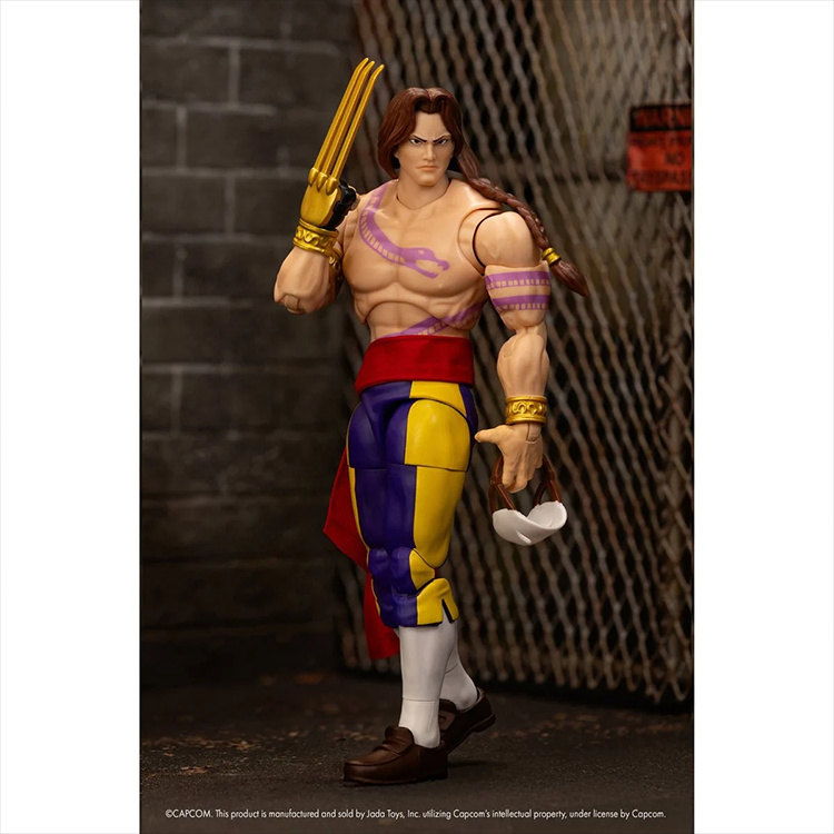 Jada Toys Ultra Street Fighter II Vega 6-inch action figure with claw glove and colorful pants pose