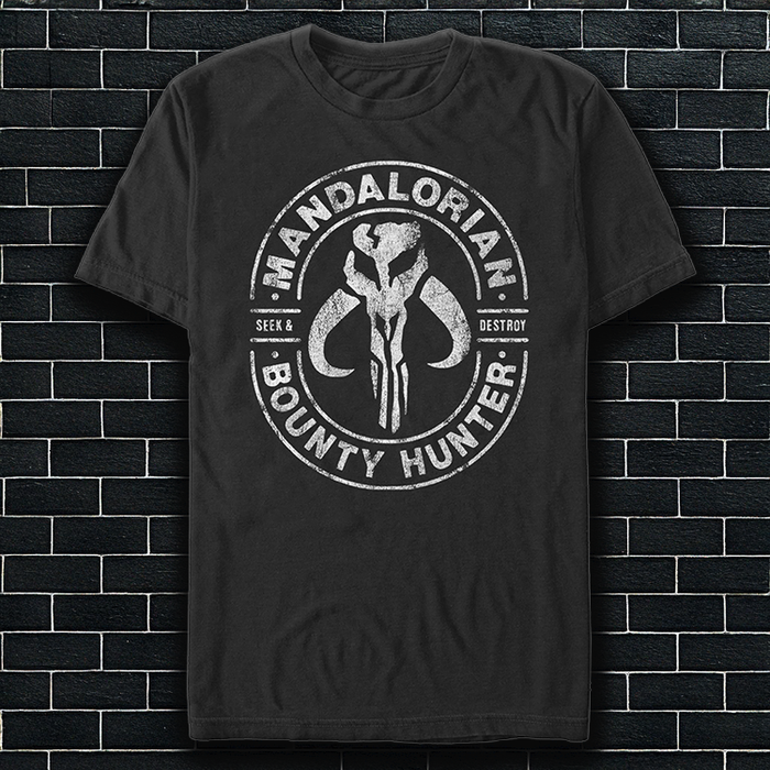 An image of a  Men's Star Wars Mandalorian Bounty Hunter Gun for Hire Unisex t-Shirt