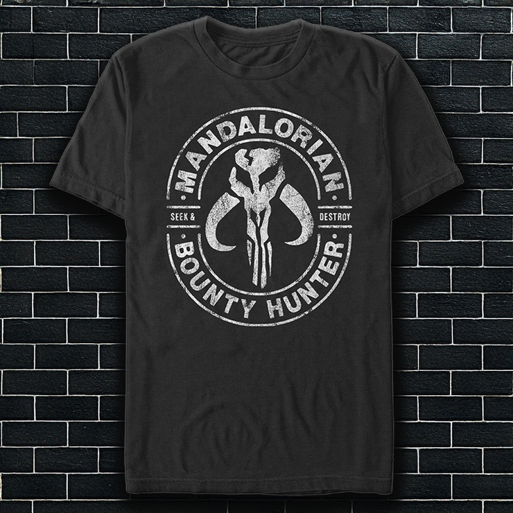 An image of a  Men's Star Wars Mandalorian Bounty Hunter Gun for Hire Unisex t-Shirt