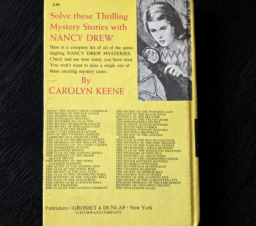 38 The Mystery of the Fire Dragon Yellow Bar Nancy Drew Mystery Books -1961-YB image 1