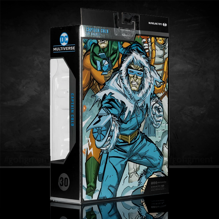 McFarlane Captain Cold variant 7-inch DC Multiverse action figure box with detailed comic art on front panel