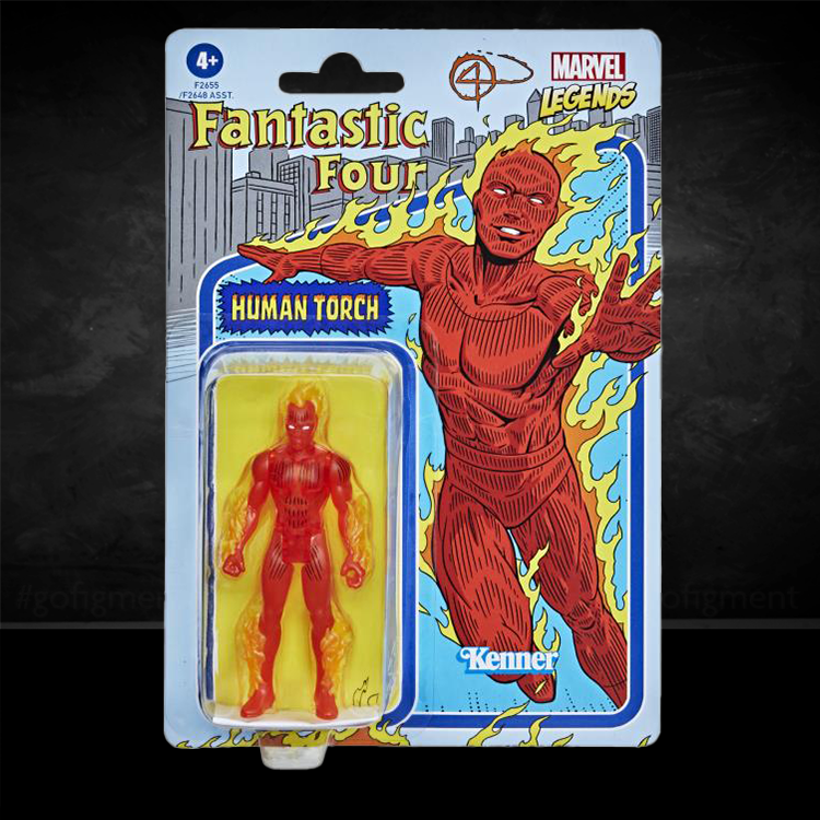 The Human Torch Fantastic 4 Marvel Legends Retro Collection 3.75" Action Figure image 0