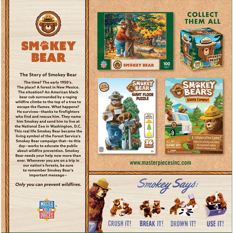 Smokey Bear 4 Pack Jigsaw Puzzles | Master Pieces | 100 Pieces Each image 4