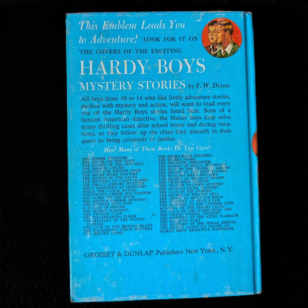 45 The Mystery of the Spiral Bridge (1966-YN):  Vintage Hardy Boys Book Back image 2