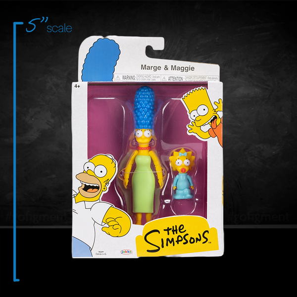Jakks Pacific The Simpsons Marge Simpson and Maggie 5-inch action figures in branded collectible packaging
