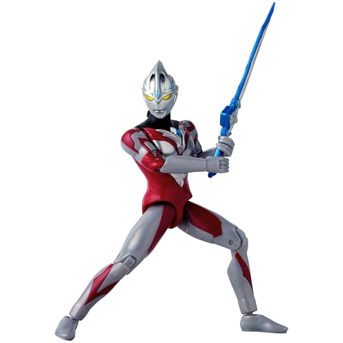 Bandai Ultraman ARC 6-inch action figure posed with blue energy sword and articulated limbs on white background