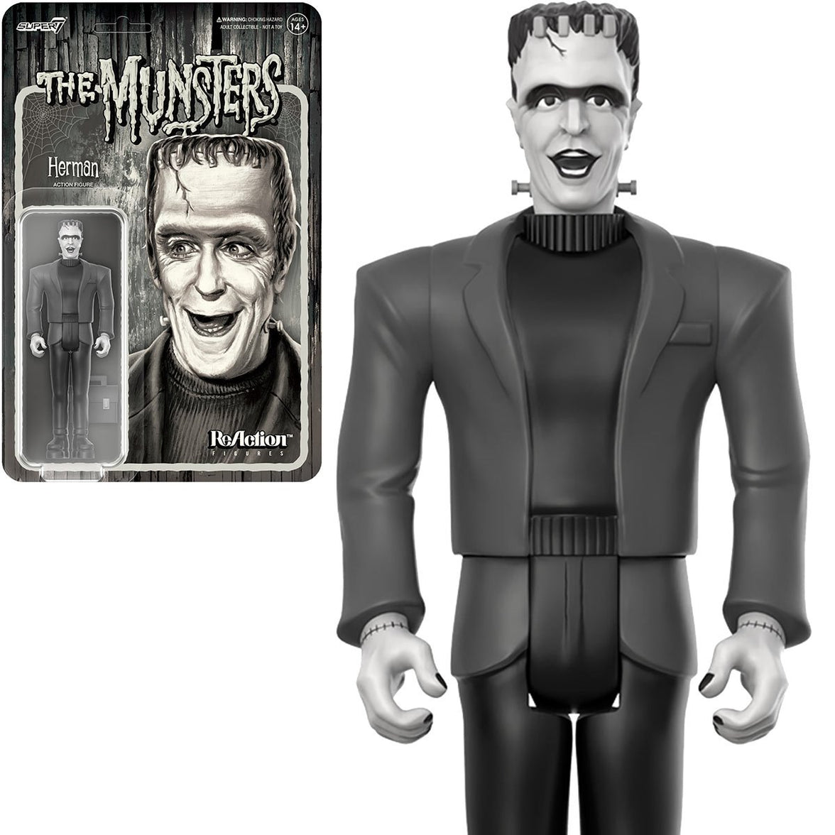 Herman Munster (Grayscale) The Munsters 3 3/4-Inch ReAction Figure image 1