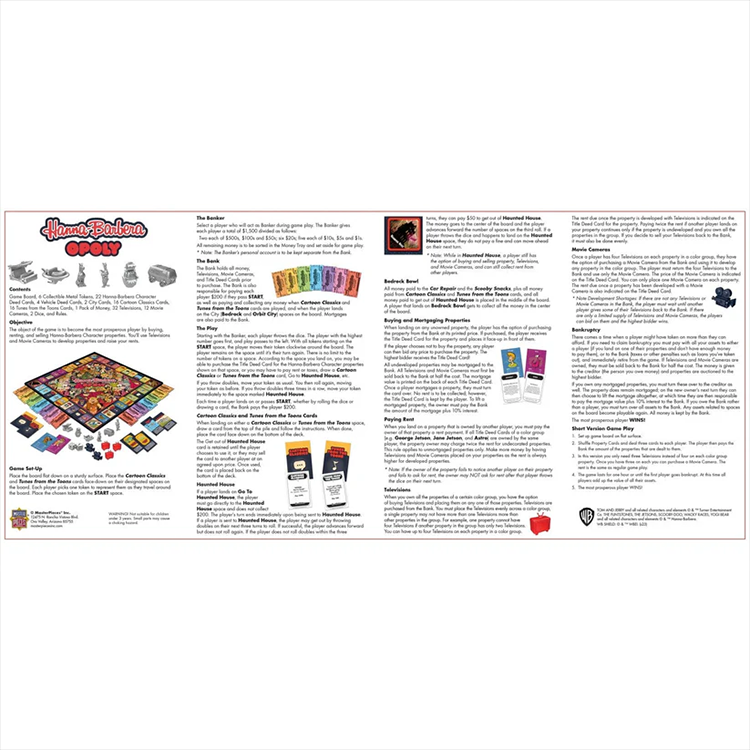 Hanna Barbera OPOLY Board Game Master Pieces image 3