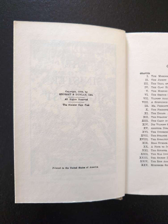 15 The Sinister Signpost (1936):  Vintage Hardy Boys Book Brown image 3