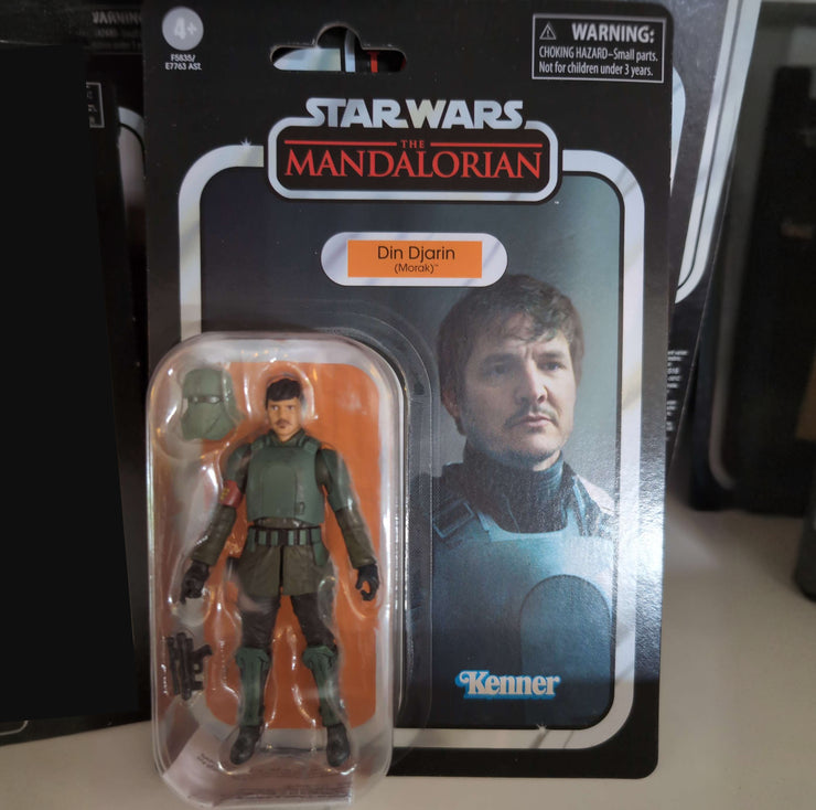 Din Djarin Morak Star Wars Action Figure Mandalorian collectible in detailed armor by Hasbro.