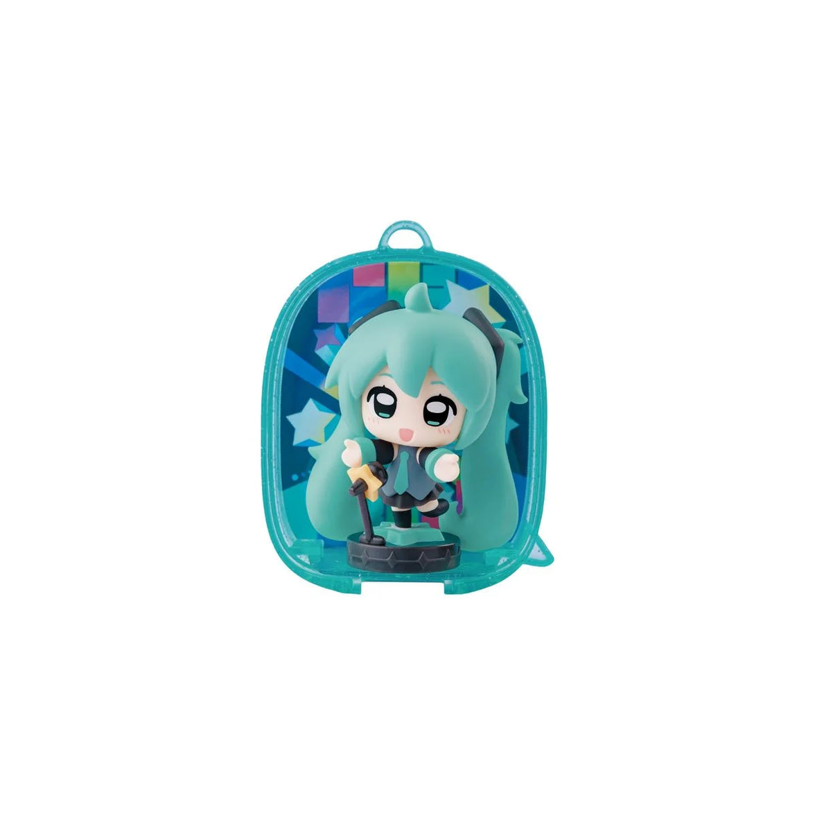 Hatsune Miku Blokees Mojipod Model Kit Diverse Music Festival Case of 6 with teal Hatsune Miku figure in display case