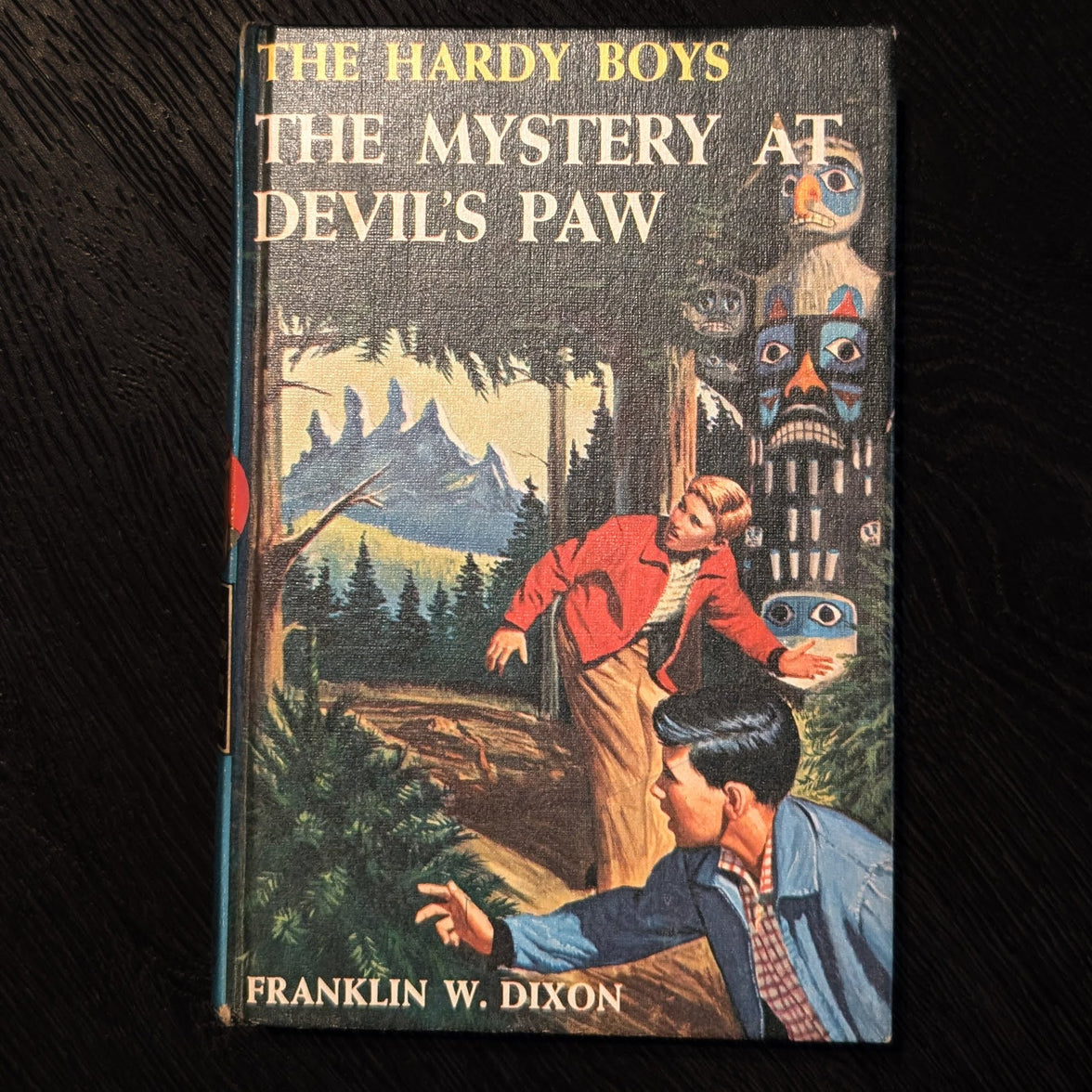 38 The Mystery at Devil's Paw 1959-White End Page:  Hardy Boys Book Blue-Back image 0