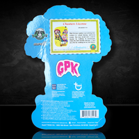 Garbage Pail Kids ReAction Figures back packaging detail with Super7, GPK logo, and barcode on blue figure-shaped card