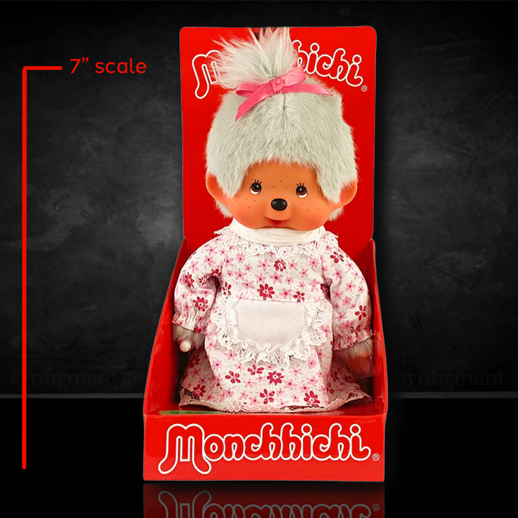 Monchhichi GrandMa 7" Plush Toy - Classic Collectible Thumb-Sucking Monkey image 0