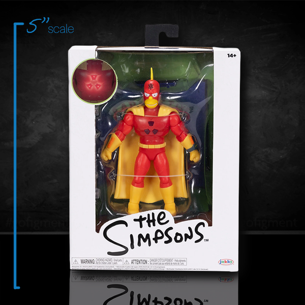 Jakks Pacific Radioactive Man 5-inch action figure from The Simpsons with light-up chest in display packaging