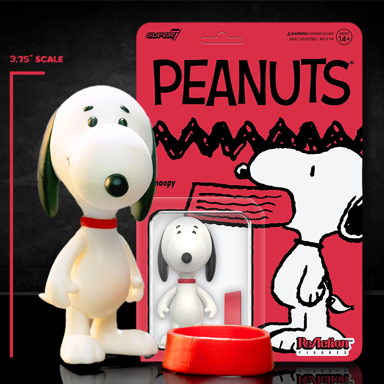 Snoopy with Dish Super7 Wave 7 Peanuts Action Figure 3.75" scale image 0