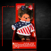 Monchhichi Patriotic 7" Plush Toy - Classic Collectible Thumb-Sucking Monkey image 0